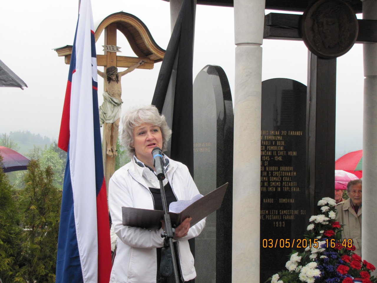 Judita Treven, članica spominskega odbora farnih plošč župnija Rovte in članica upravnega odbora Slovenske Zaveze