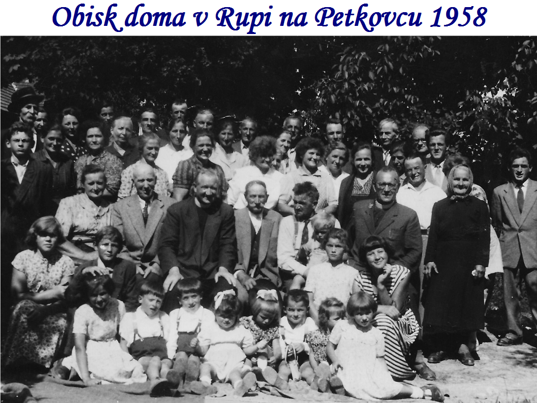 Janez Hladnik, obisk doma v Rupi na Petkovcu 1958 