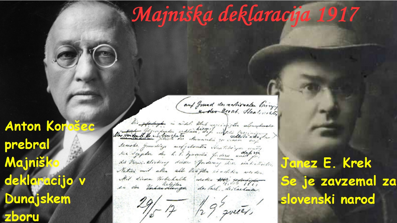Majniška deklaracija ki jo je v Dunajskem zboru pprebral Anton Korošec